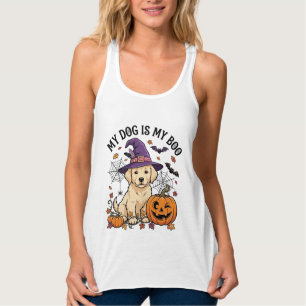 Dog Is Boo Halloween Witch Puppy Pumpkin_1 Singlet