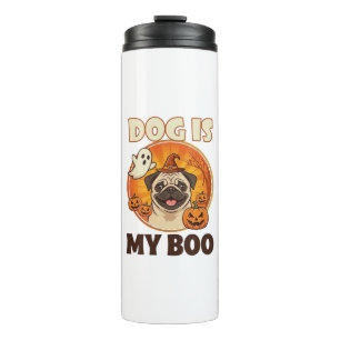 Dog Is Boo Pug Halloween Ghost Pumpkin Thermal Tumbler