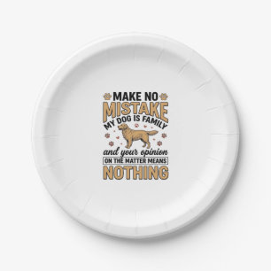 Dog Is Family Vintage Retriever Typography Design_ Paper Plate