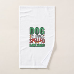 Dog Is God Spelled Backward Vintage Pet Lover Desi Hand Towel