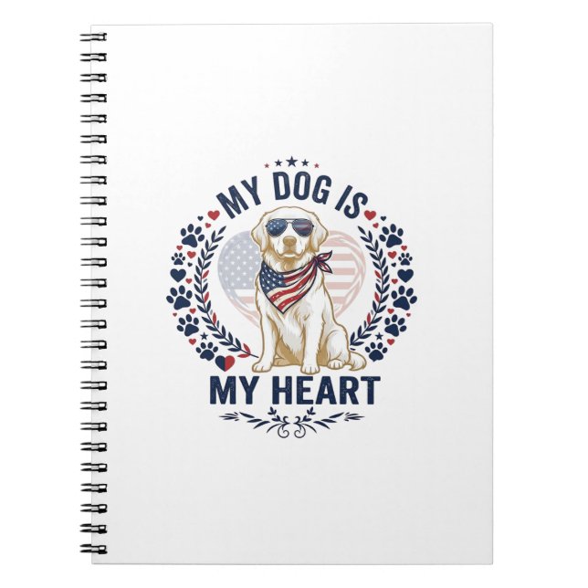 Dog Is Heart American Flag Sunglasses_1 Notebook (Front)