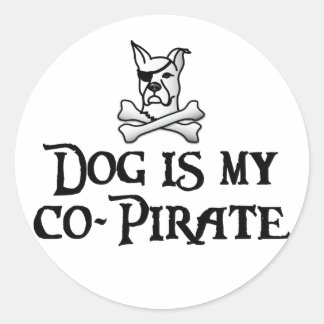 Dog is my Co-Pirate Classic Round Sticker