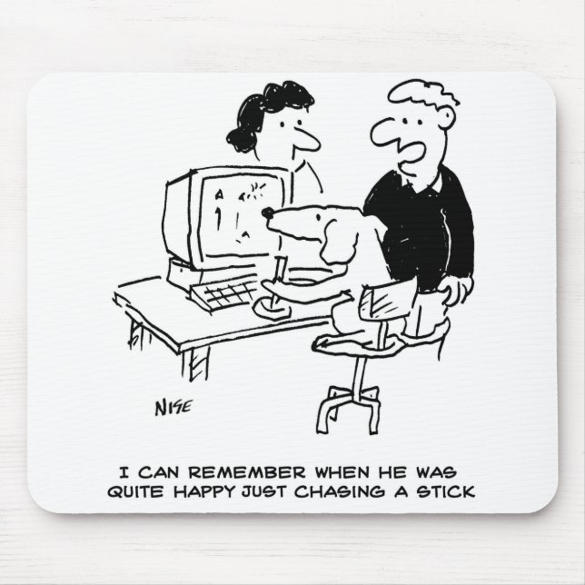 Dog is Playing at a Computer Mouse Pad (Front)