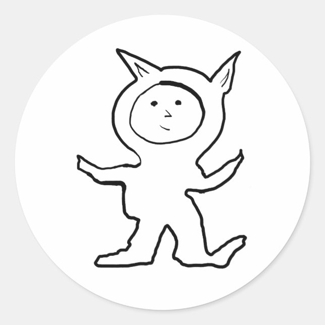 Dog Jammies Kid Classic Round Sticker (Front)