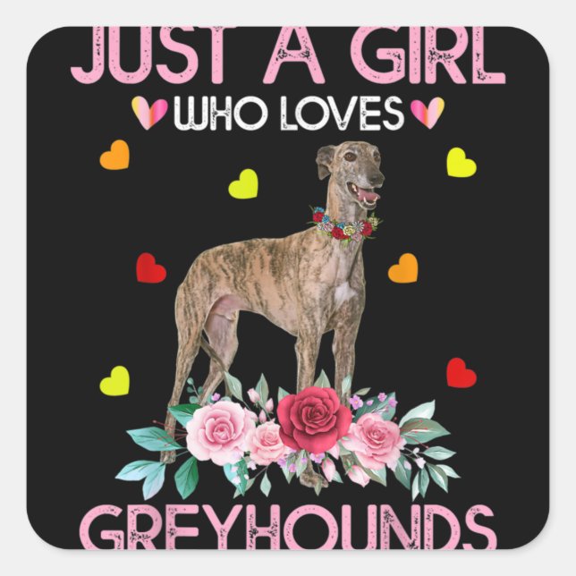 Dog Just A Girl Who Loves Greyhounds Square Sticker (Front)
