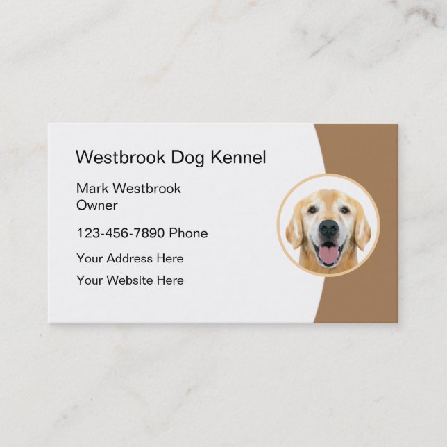 Dog Kennel Modern Business Cards (Front)