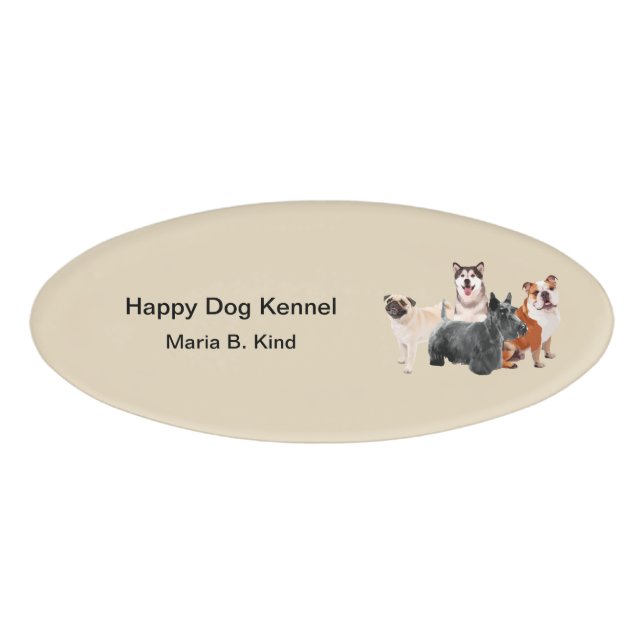 Dog Kennel Staff Name Tag (Front)