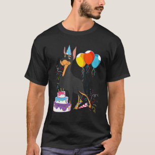 Dog Kids Birthday Cake Dog Owner Animal Pet Dober T-Shirt