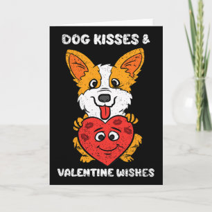 Dog Kisses And Valentine Wishes Cute Corgi Heart L Card