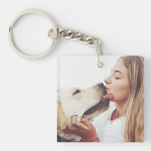 Dog Kisses Photo  Key Ring (Front)