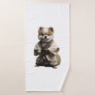 Dog Knows Karate Bath Towel
