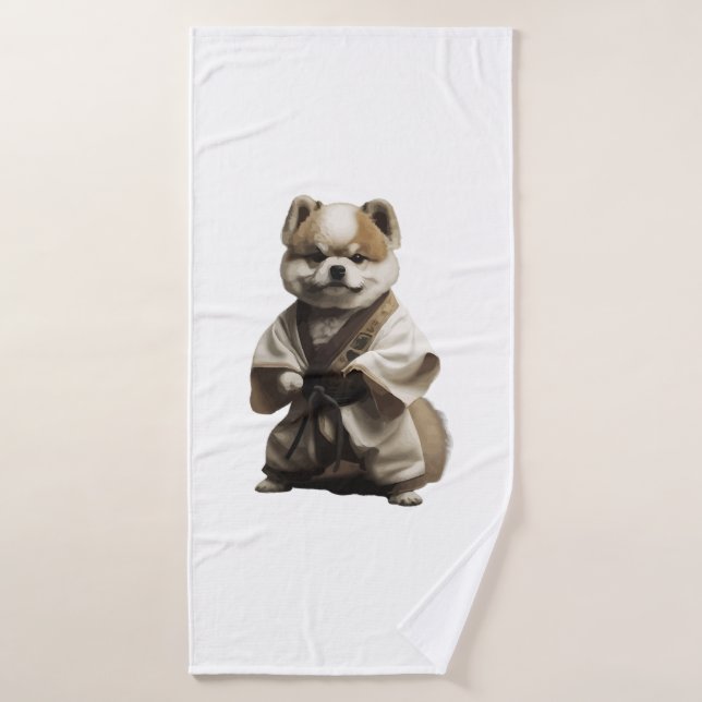 Dog Knows Karate                   Bath Towel (Bath Towel)
