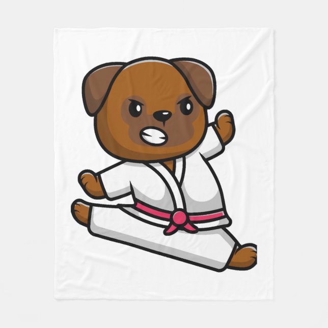 dog knows karate       fleece blanket (Front)