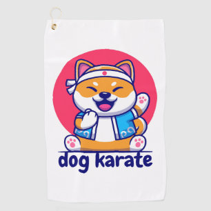 dog knows karate golf towel