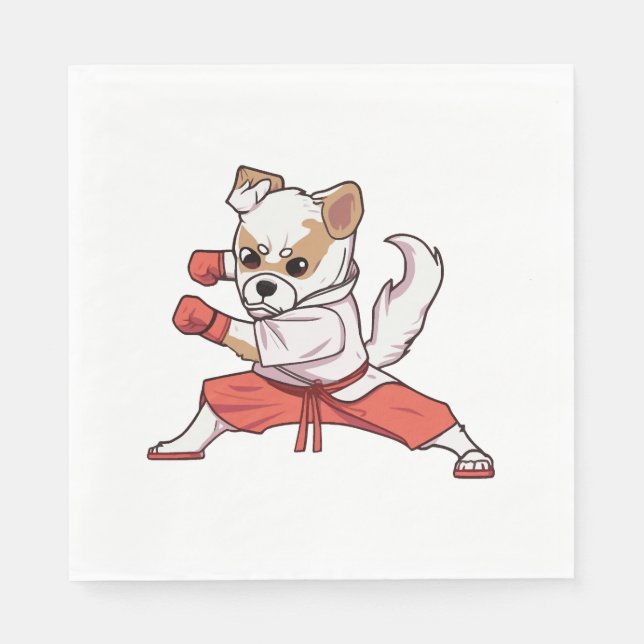 Dog Knows Karate    Napkin (Front)
