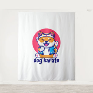 dog knows karate tapestry
