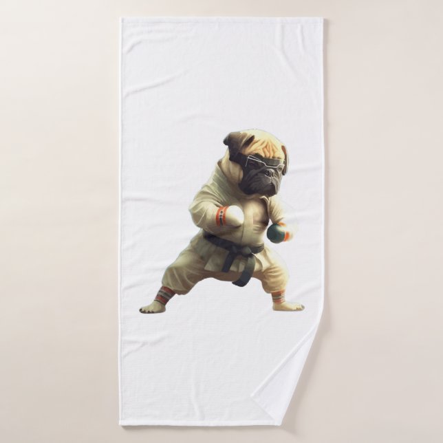 Dog Knows Karate transformed   Bath Towel (Bath Towel)