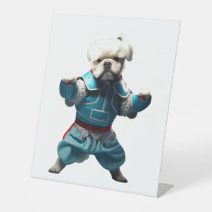 Dog Knows Karate transformed Pedestal Sign