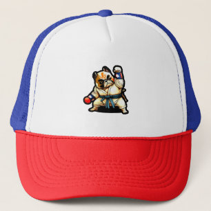 dog knows karate trucker hat