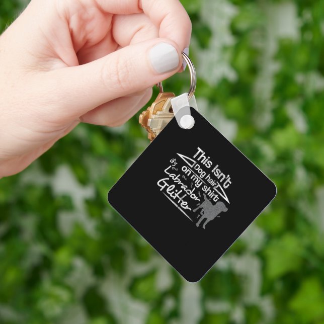 Dog Labrador Funny Hair Key Ring (Hand)