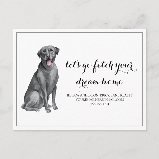 Dog Labrador Real Estate Buying Marketing  Postcard (Front)