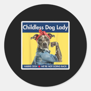 Dog Ladies Kamala Harris 2024 President  Classic Round Sticker