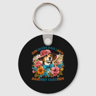 Dog Lady Against Fascism Voting Kamala Dog Owners  Key Ring