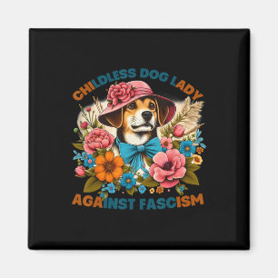 Dog Lady Against Fascism Voting Kamala Dog Owners Magnet