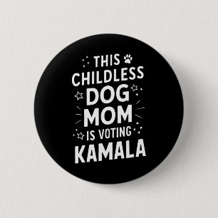 Dog Lady Voting Kamala Harris Dog Mum Vote Blue  6 Cm Round Badge