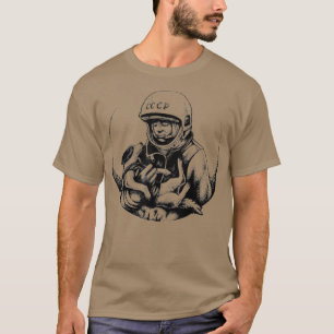 Dog Laika  Yuri Gagarin  Space First Astronaut T-Shirt