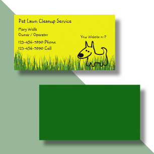 Dog Lawn Cleanup Business Cards
