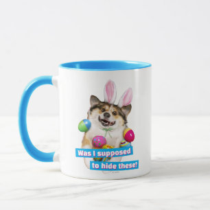 Dog Laying on Easter Eggs Mug