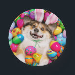 Dog Laying on Easter Eggs Paper Plate<br><div class="desc">Eggs-cellent! | Avanti,  the Global Humor Brand™ has been entertaining the world with its Feel Good Funny greeting cards for over 40 years. Our characters live life to the fullest and celebrate the humor in everyday life.</div>