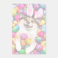 Dog Laying on Easter Eggs