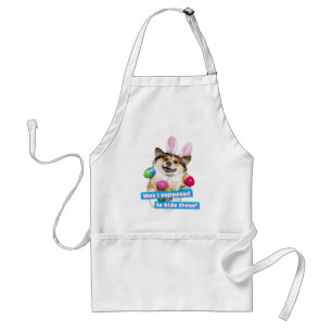 Dog Laying on Easter Eggs Standard Apron
