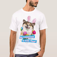 Dog Laying on Easter Eggs