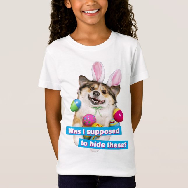 Dog Laying on Easter Eggs T-Shirt (Front)