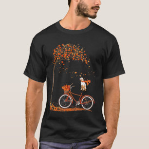 Dog Leaf Fall Autumn Cycling Golden Retriever Love T-Shirt