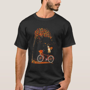 Dog Leaf Fall Autumn Cycling Golden retriever T-Shirt