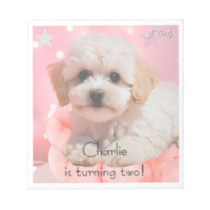 Dog Let's Party Birthday Notepad