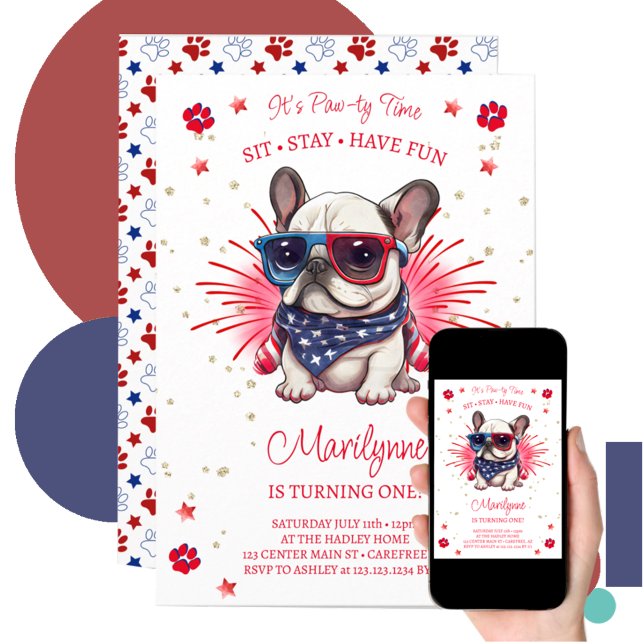 Dog Let's Pawty 1st Birthday Invitation (Creator Uploaded)