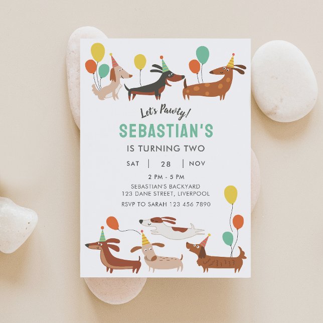 Dog Let's Pawty Birthday Invitation (Creator Uploaded)