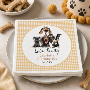 Dog Let's Pawty Birthday Napkin