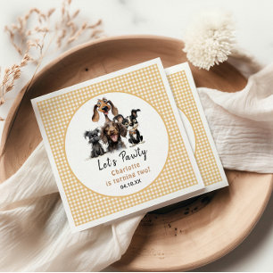 Dog Let's Pawty Birthday Napkin