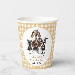 Dog Let's Pawty Birthday Paper Cups