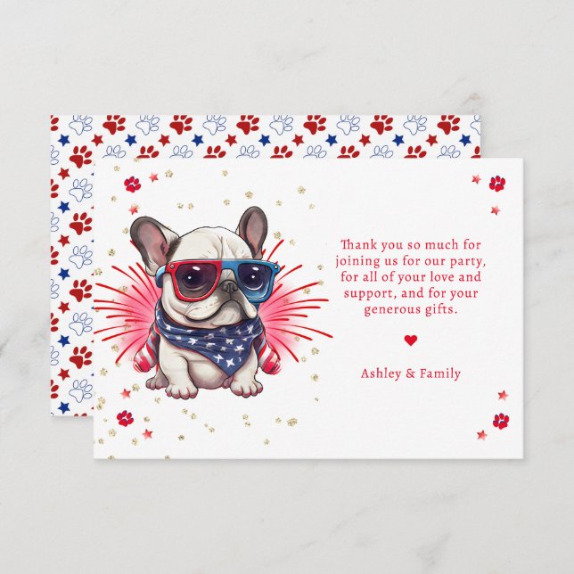 Dog Let's Pawty Birthday Thank You Card (Front/Back)