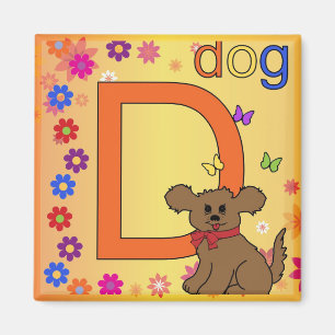Dog Letter D Magnet