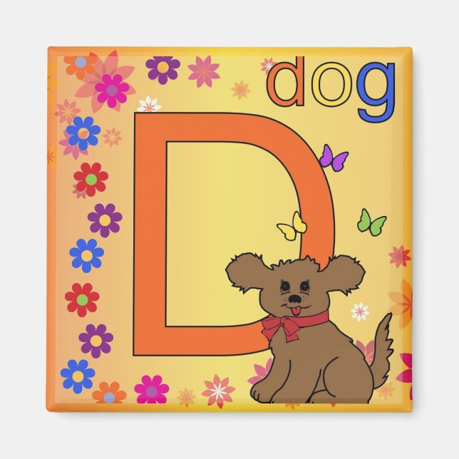 Dog Letter D Magnet (Front)