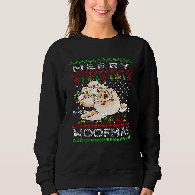 Dog Lhasa Apso Merry Christmas Sweatshirt (Front)