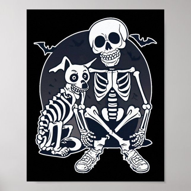 Dog Like Bones Halloween Skeleton Costume  Poster (Front)